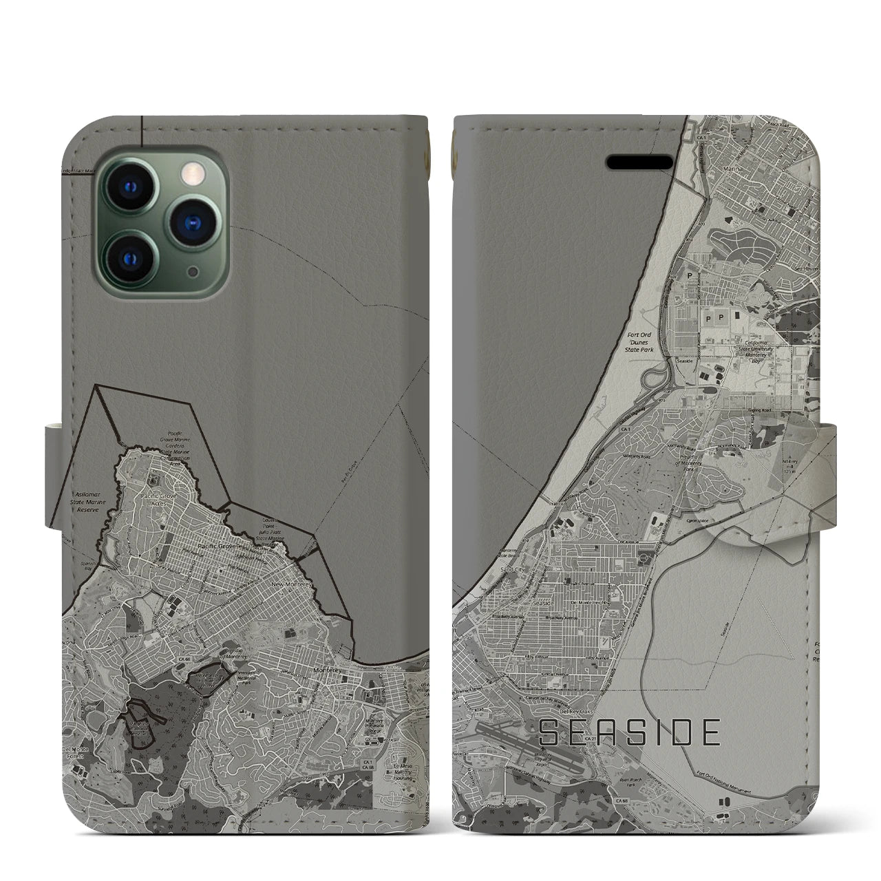 【シーサイド（アメリカ）】地図柄iPhoneケース（手帳タイプ）