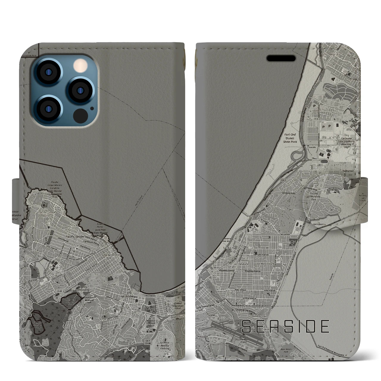 【シーサイド（アメリカ）】地図柄iPhoneケース（手帳タイプ）