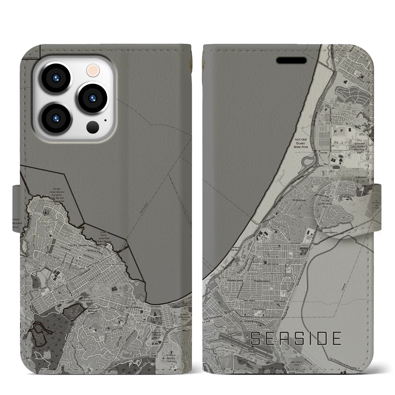 【シーサイド（アメリカ）】地図柄iPhoneケース（手帳タイプ）