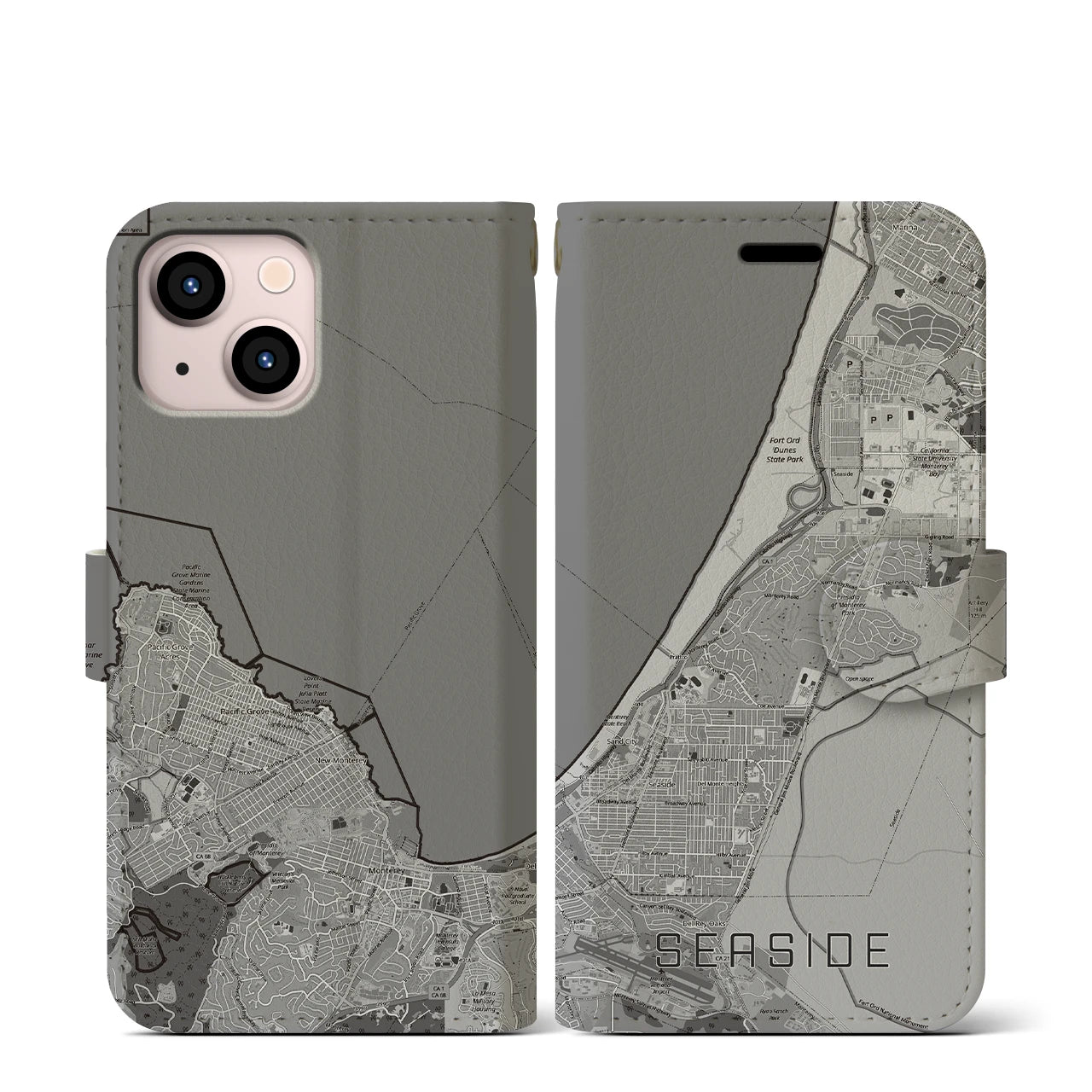 【シーサイド（アメリカ）】地図柄iPhoneケース（手帳タイプ）