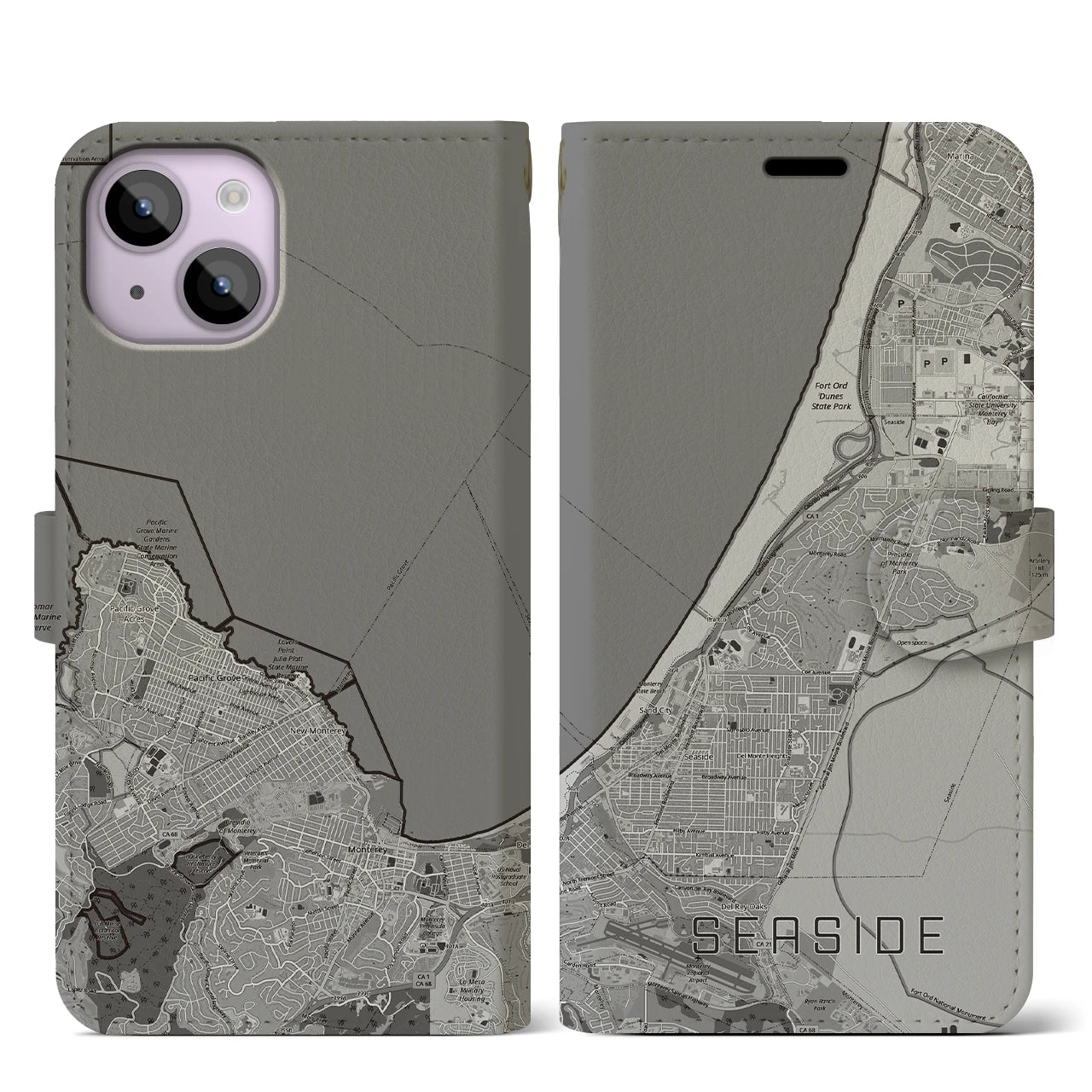 【シーサイド（アメリカ）】地図柄iPhoneケース（手帳タイプ）