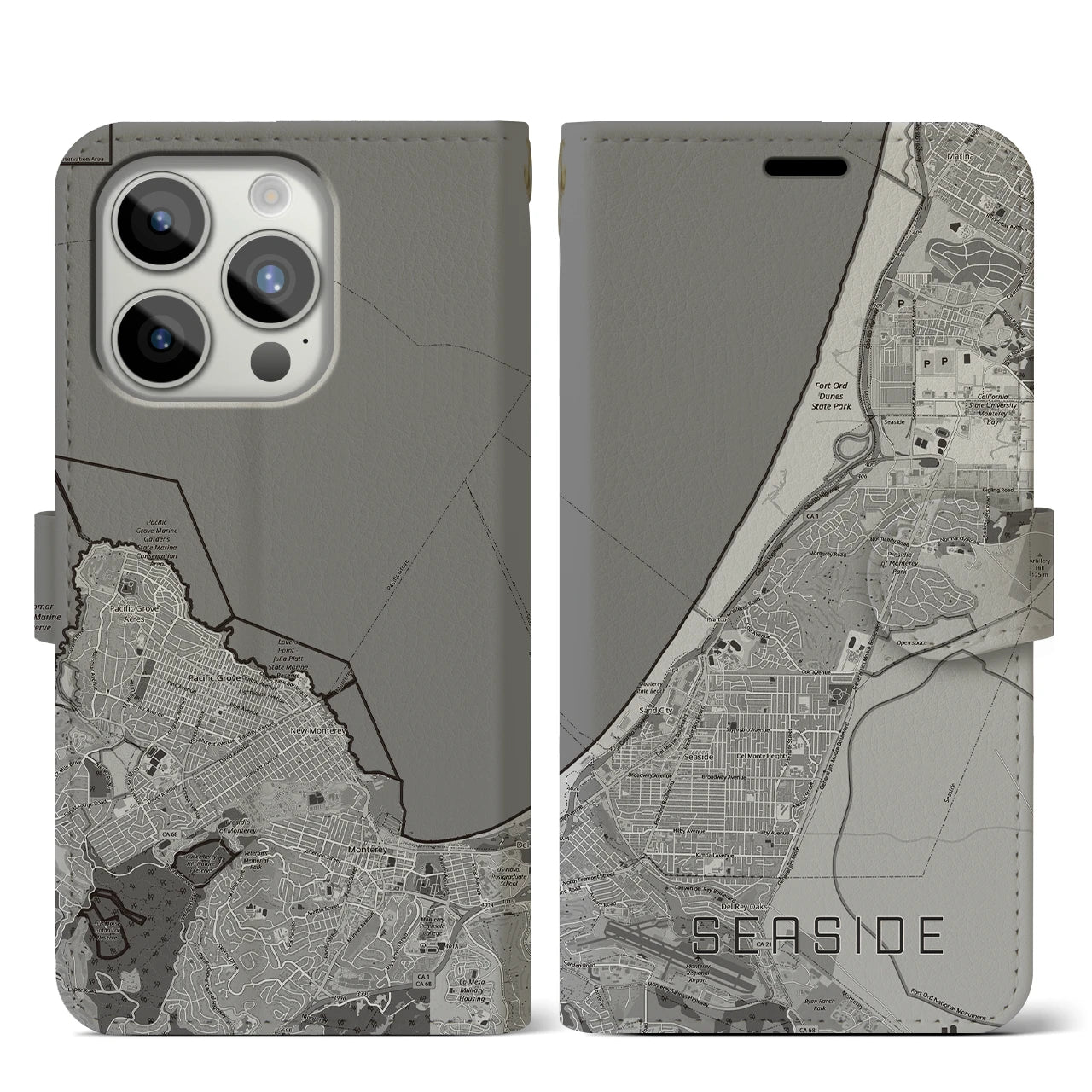 【シーサイド（アメリカ）】地図柄iPhoneケース（手帳タイプ）