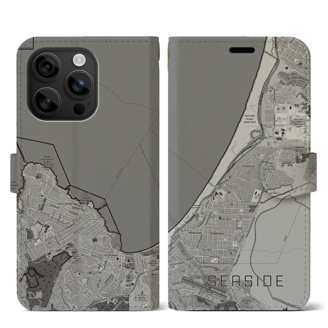 【シーサイド（アメリカ）】地図柄iPhoneケース（手帳タイプ）