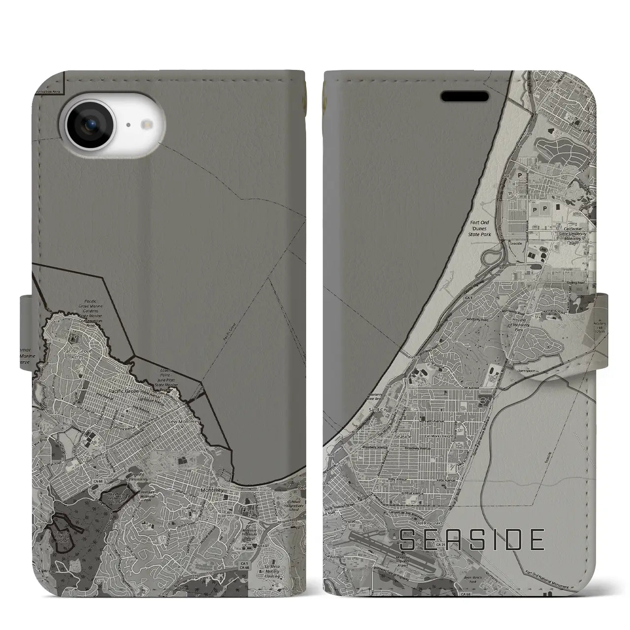 【シーサイド（アメリカ）】地図柄iPhoneケース（手帳タイプ）