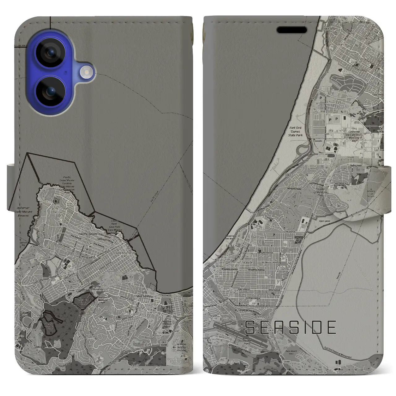 【シーサイド（アメリカ）】地図柄iPhoneケース（手帳タイプ）