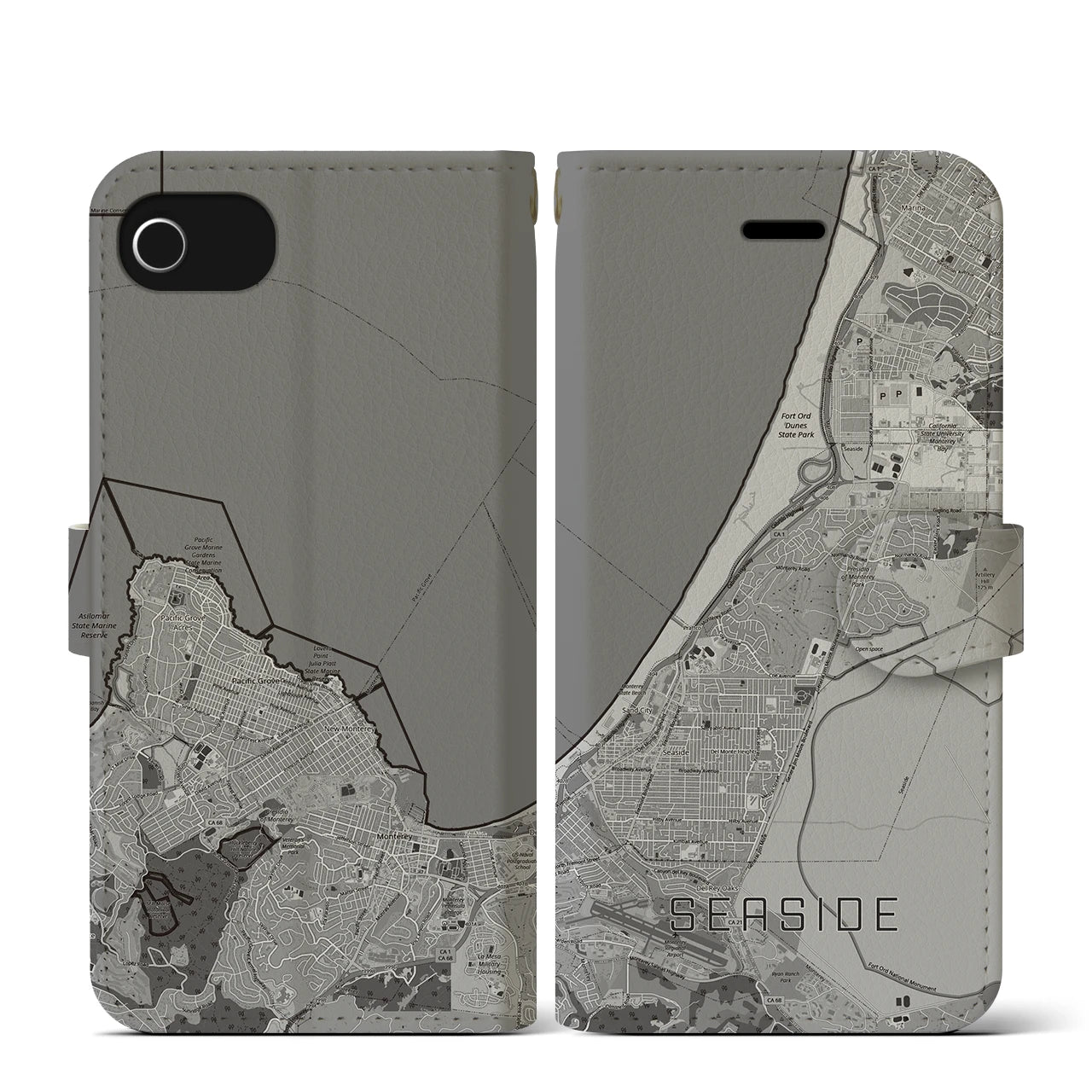 【シーサイド（アメリカ）】地図柄iPhoneケース（手帳タイプ）