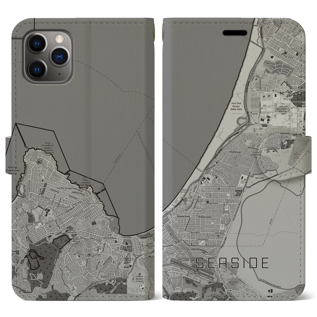 【シーサイド（アメリカ）】地図柄iPhoneケース（手帳タイプ）