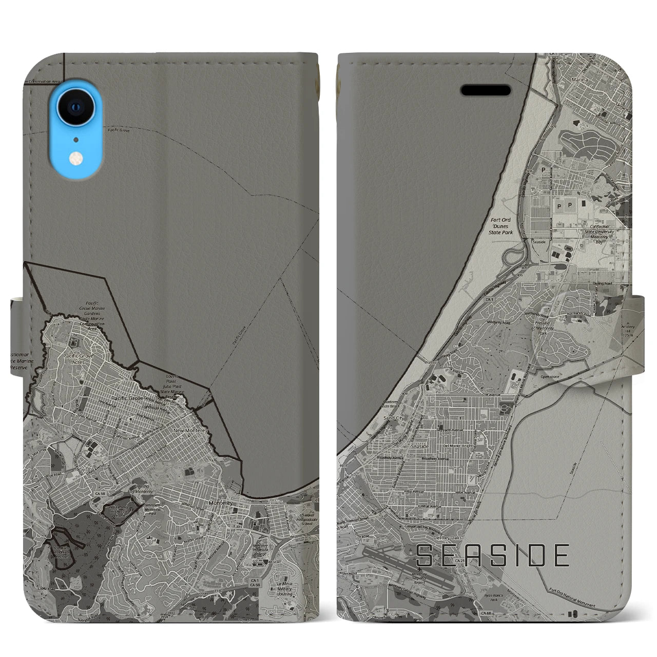 【シーサイド（アメリカ）】地図柄iPhoneケース（手帳タイプ）