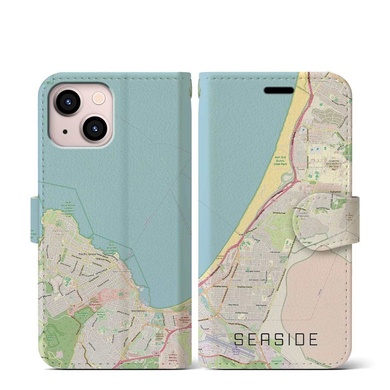 【シーサイド（アメリカ）】地図柄iPhoneケース（手帳タイプ）