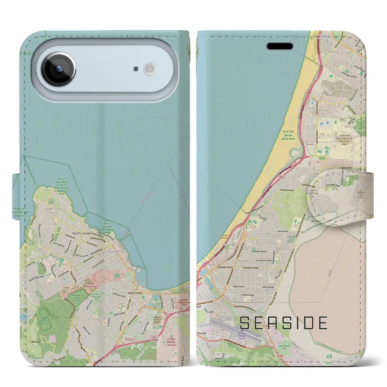【シーサイド（アメリカ）】地図柄iPhoneケース（手帳タイプ）