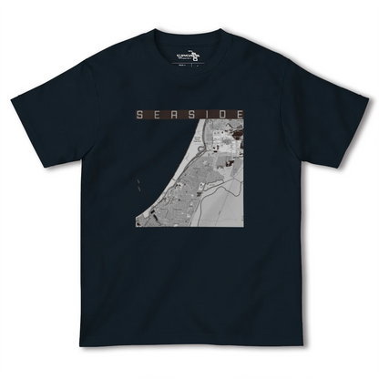 【シーサイド（アメリカ）】地図柄ヘビーウェイトTシャツ