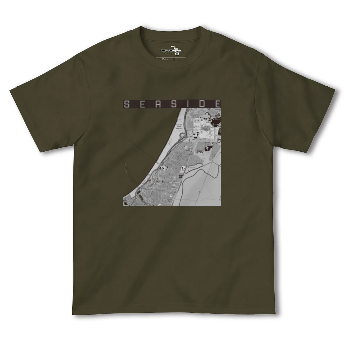 【シーサイド（アメリカ）】地図柄ヘビーウェイトTシャツ