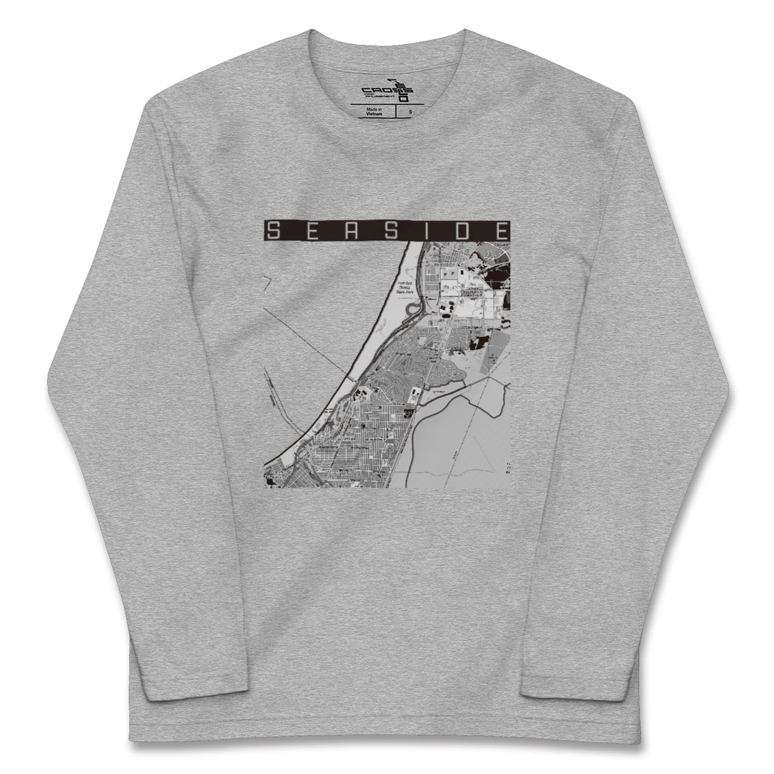 【シーサイド（アメリカ）】地図柄ロングスリーブTシャツ