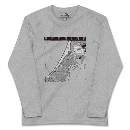 【シーサイド（アメリカ）】地図柄ロングスリーブTシャツ