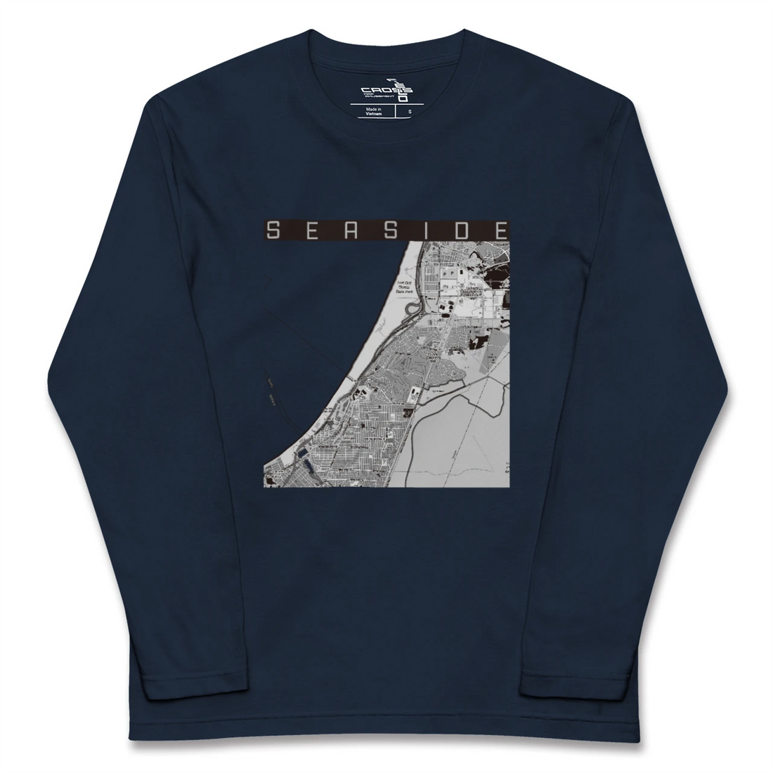 【シーサイド（アメリカ）】地図柄ロングスリーブTシャツ