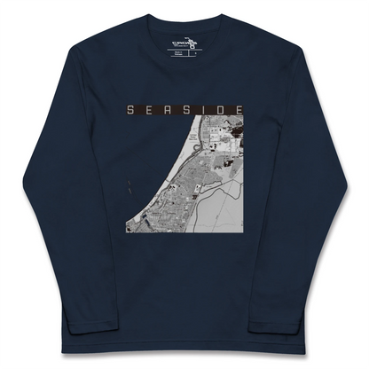 【シーサイド（アメリカ）】地図柄ロングスリーブTシャツ