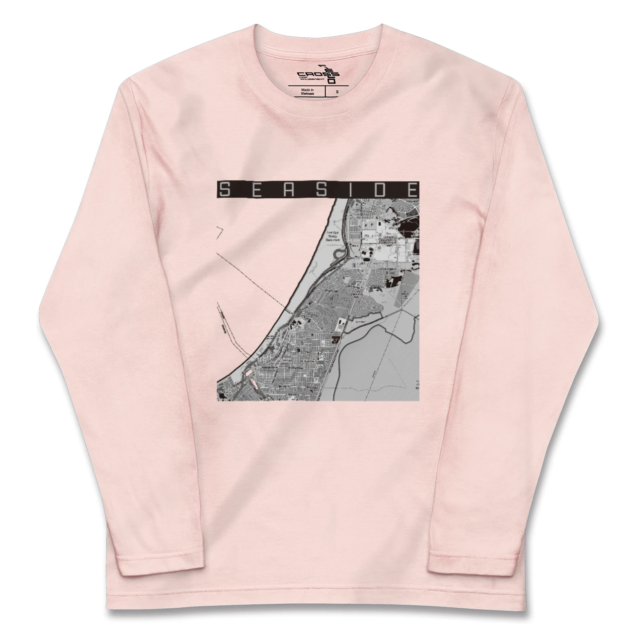 【シーサイド（アメリカ）】地図柄ロングスリーブTシャツ