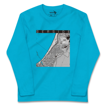 【シーサイド（アメリカ）】地図柄ロングスリーブTシャツ