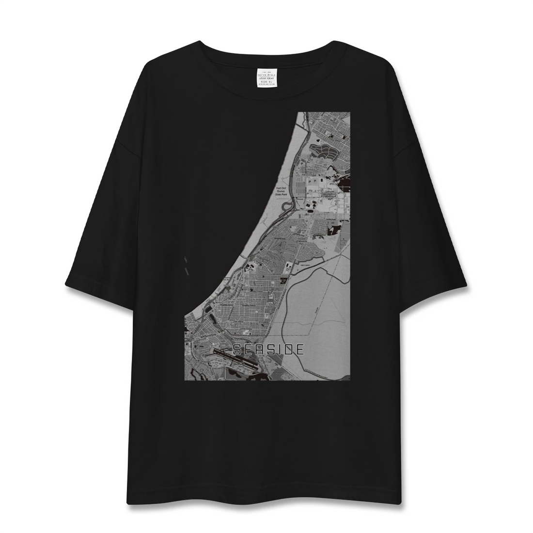 【シーサイド（アメリカ）】地図柄ビッグシルエットTシャツ