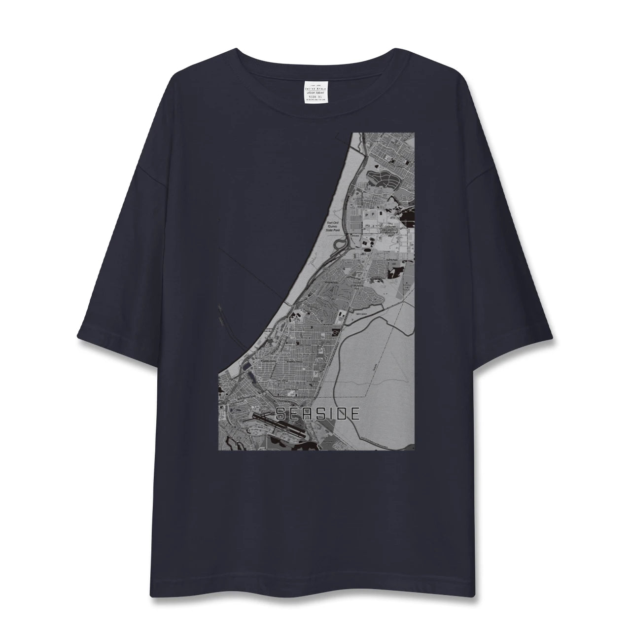 【シーサイド（アメリカ）】地図柄ビッグシルエットTシャツ