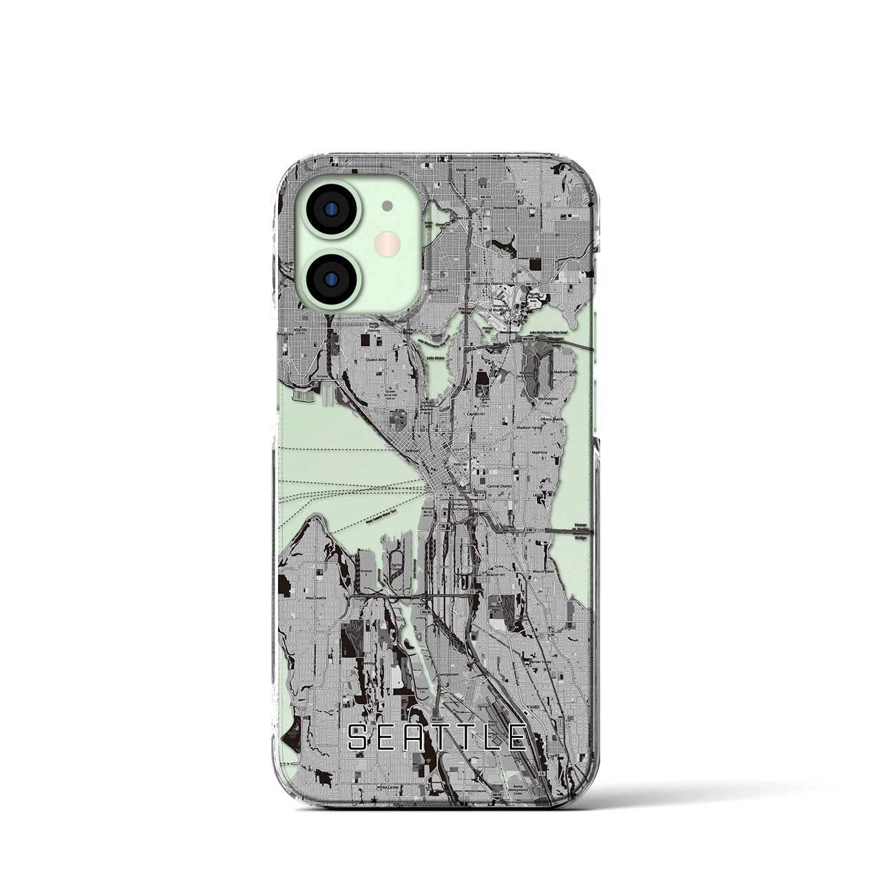 【シアトル（アメリカ）】地図柄iPhoneケース（クリアタイプ）