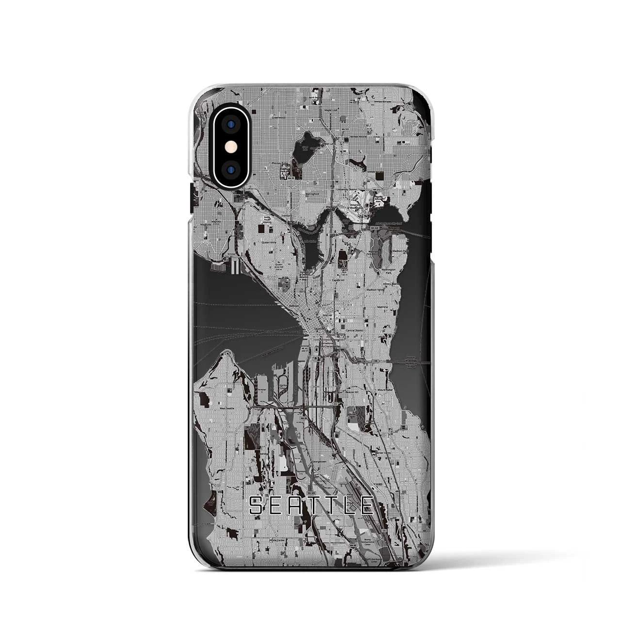 【シアトル（アメリカ）】地図柄iPhoneケース（クリアタイプ）