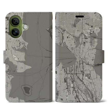 【シアトル（アメリカ）】地図柄iPhoneケース（手帳タイプ）