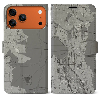 【シアトル（アメリカ）】地図柄iPhoneケース（手帳タイプ）