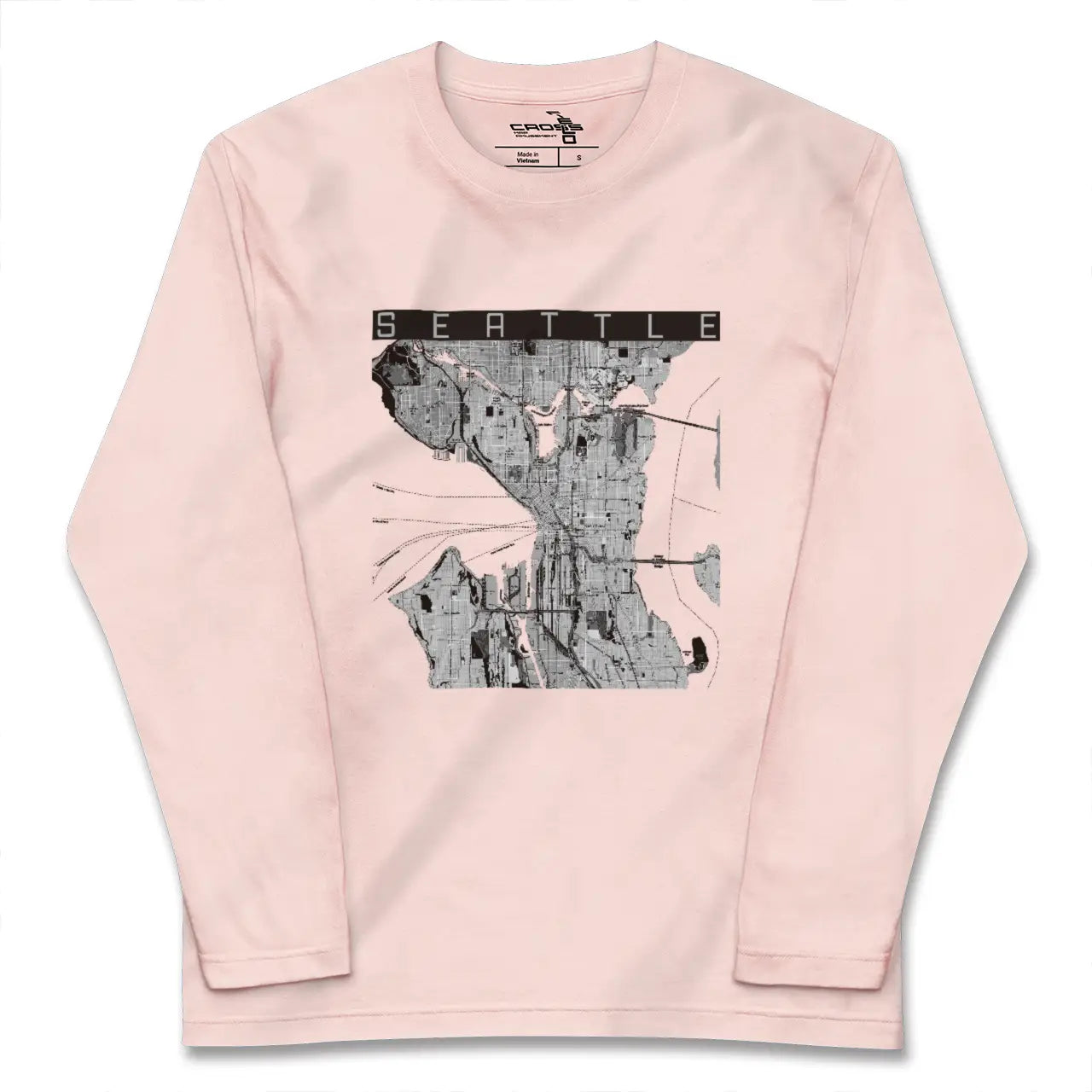 【シアトル（アメリカ）】地図柄ロングスリーブTシャツ