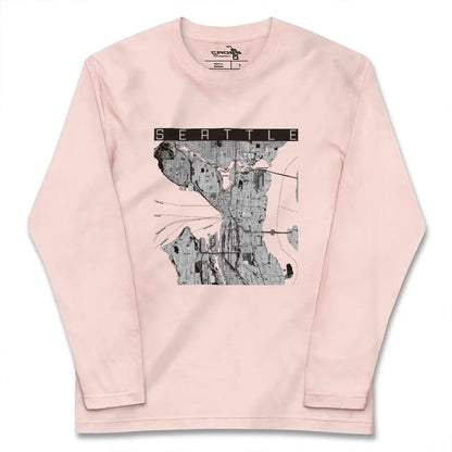 【シアトル（アメリカ）】地図柄ロングスリーブTシャツ