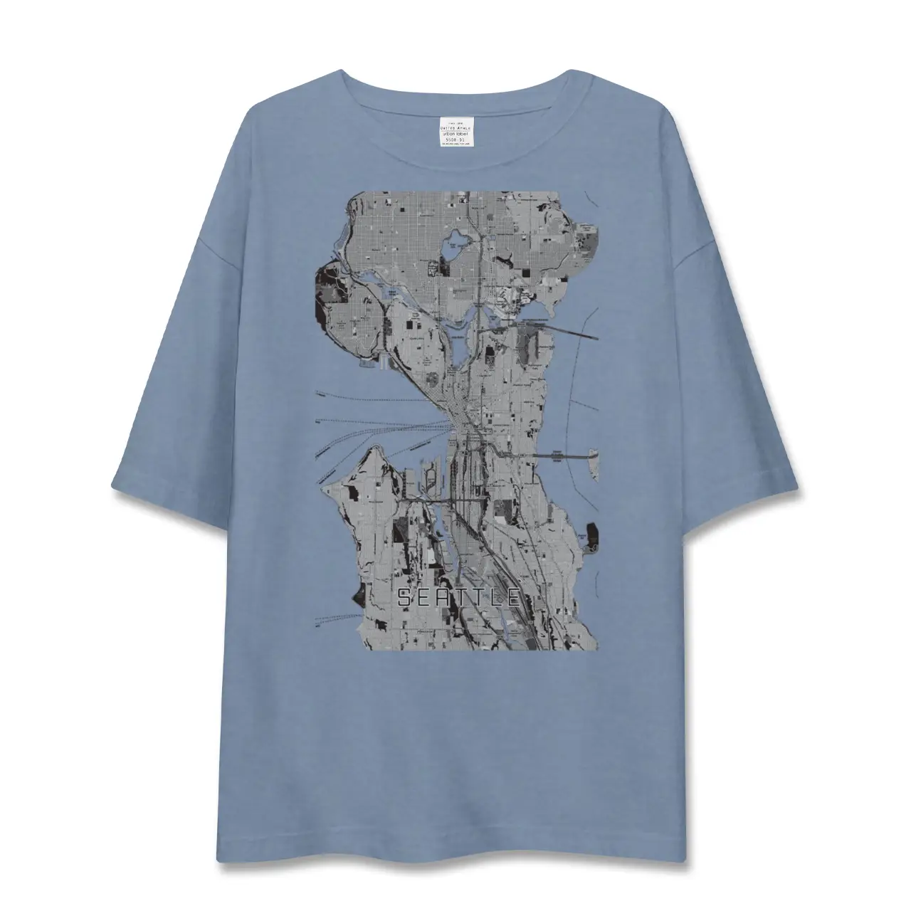 【シアトル（アメリカ）】地図柄ビッグシルエットTシャツ