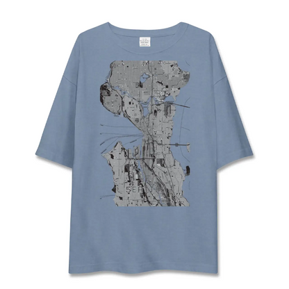 【シアトル（アメリカ）】地図柄ビッグシルエットTシャツ