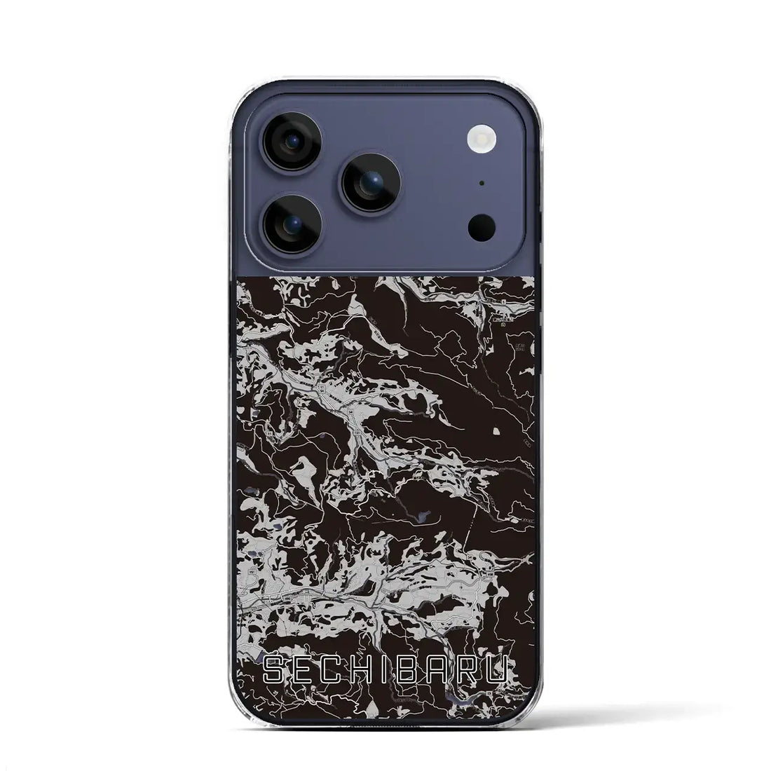 【世知原（長崎県）】地図柄iPhoneケース（クリアタイプ）モノトーン・iPhone 17 Pro Max 用