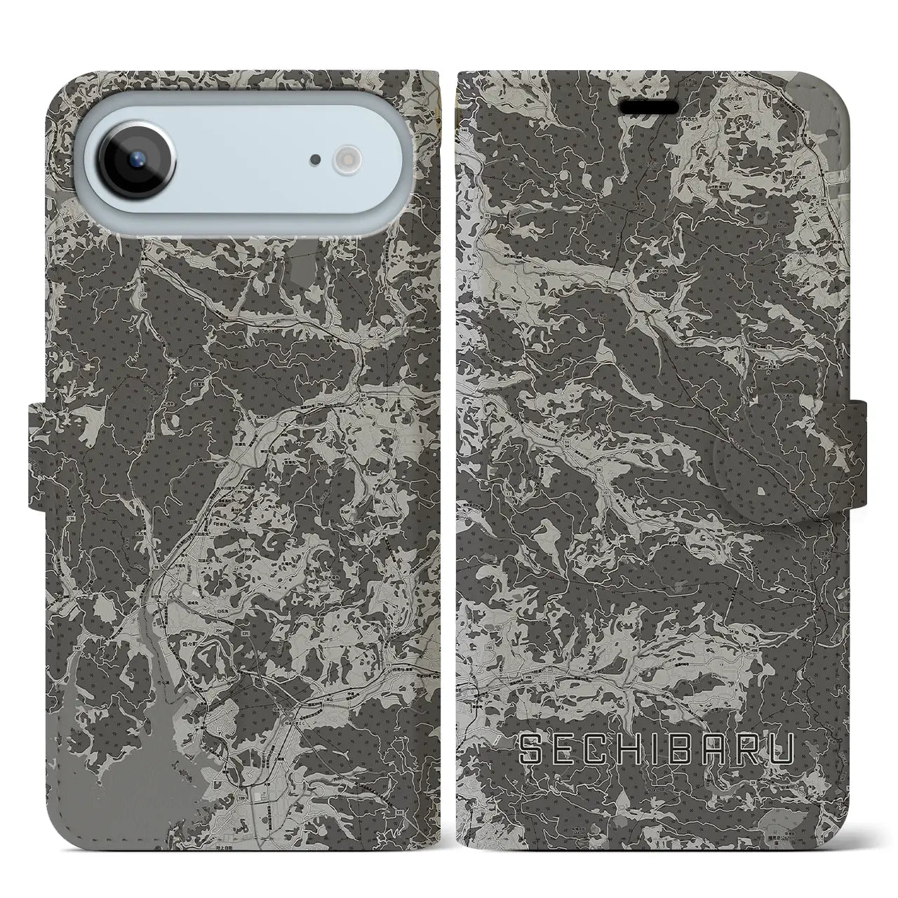 【世知原（長崎県）】地図柄iPhoneケース（手帳タイプ）