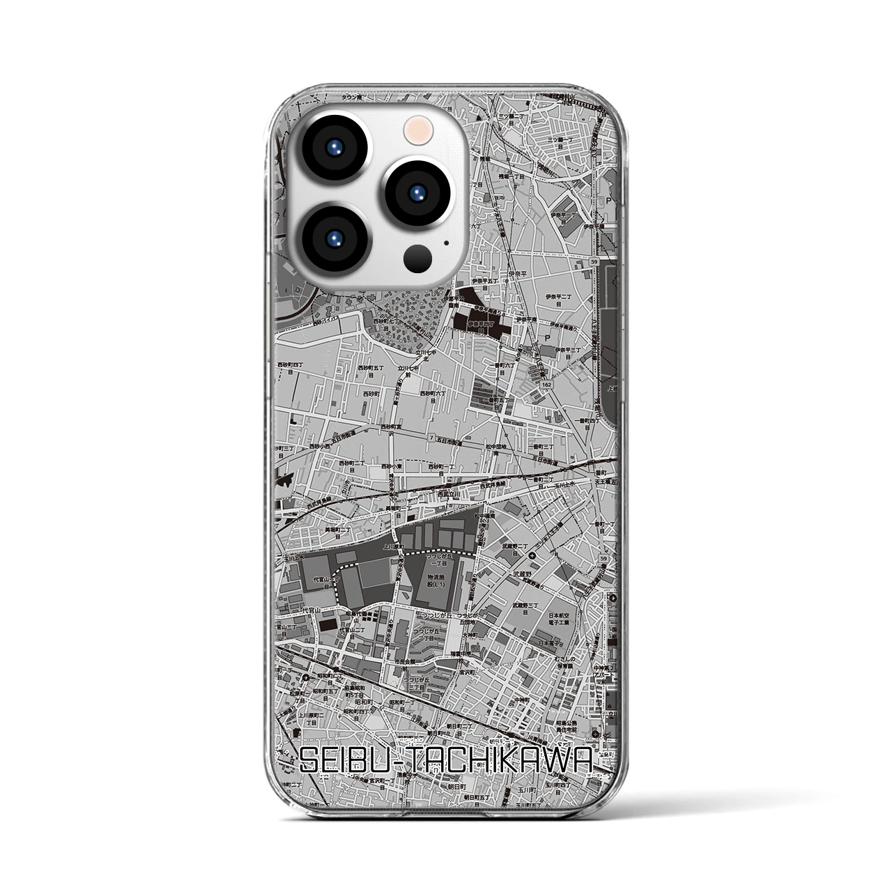 【西武立川（東京都）】地図柄iPhoneケース（クリアタイプ）