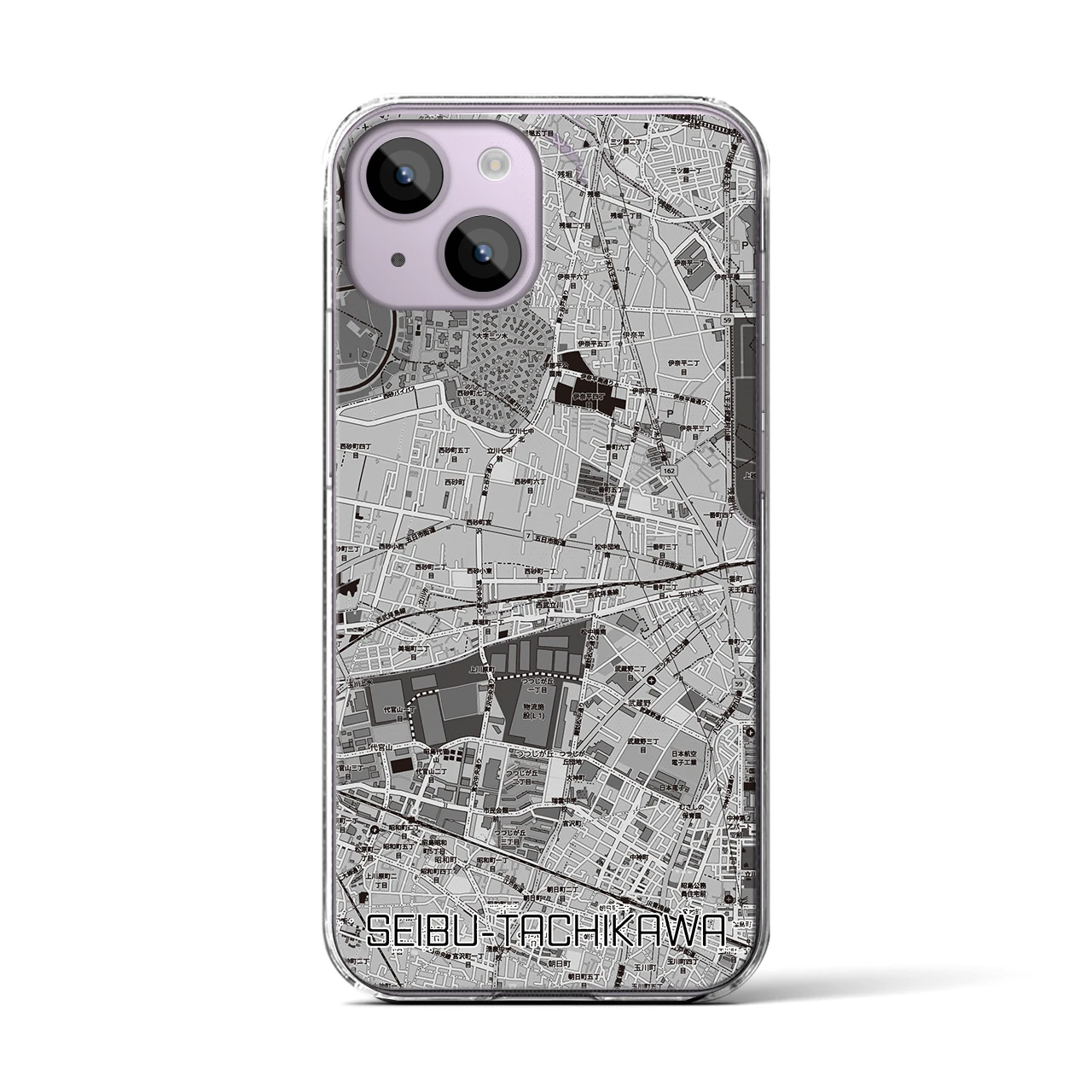 【西武立川（東京都）】地図柄iPhoneケース（クリアタイプ）