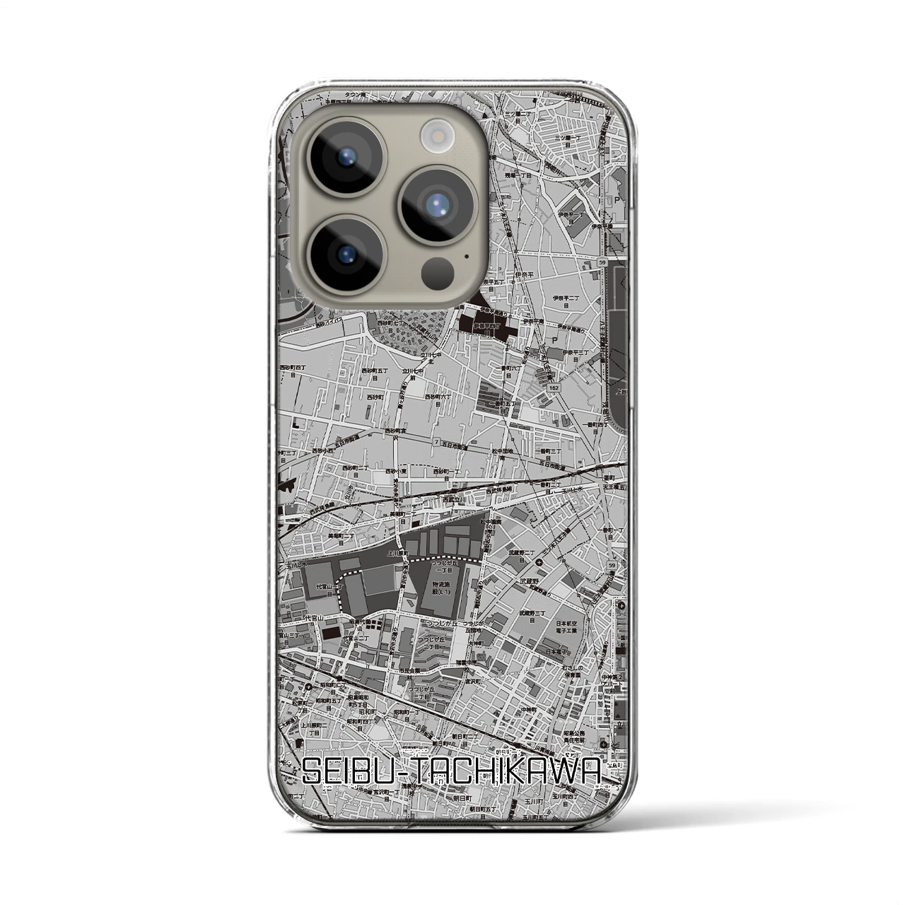 【西武立川（東京都）】地図柄iPhoneケース（クリアタイプ）