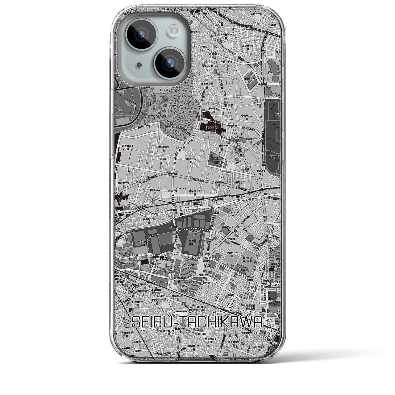 【西武立川（東京都）】地図柄iPhoneケース（クリアタイプ）