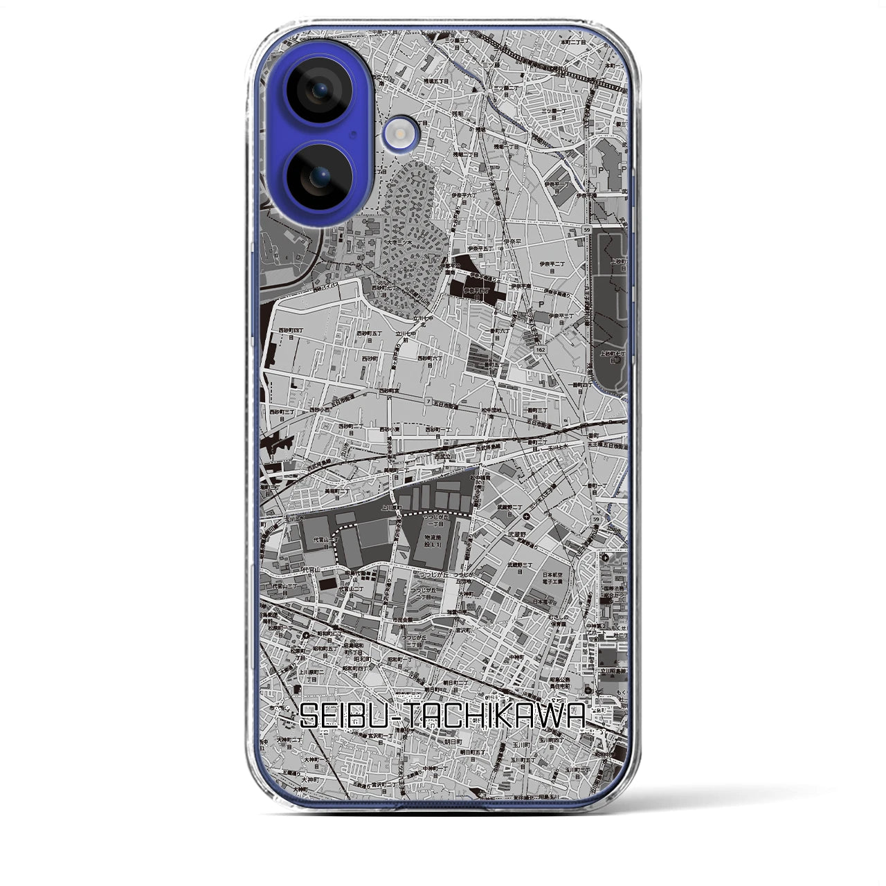 【西武立川（東京都）】地図柄iPhoneケース（クリアタイプ）