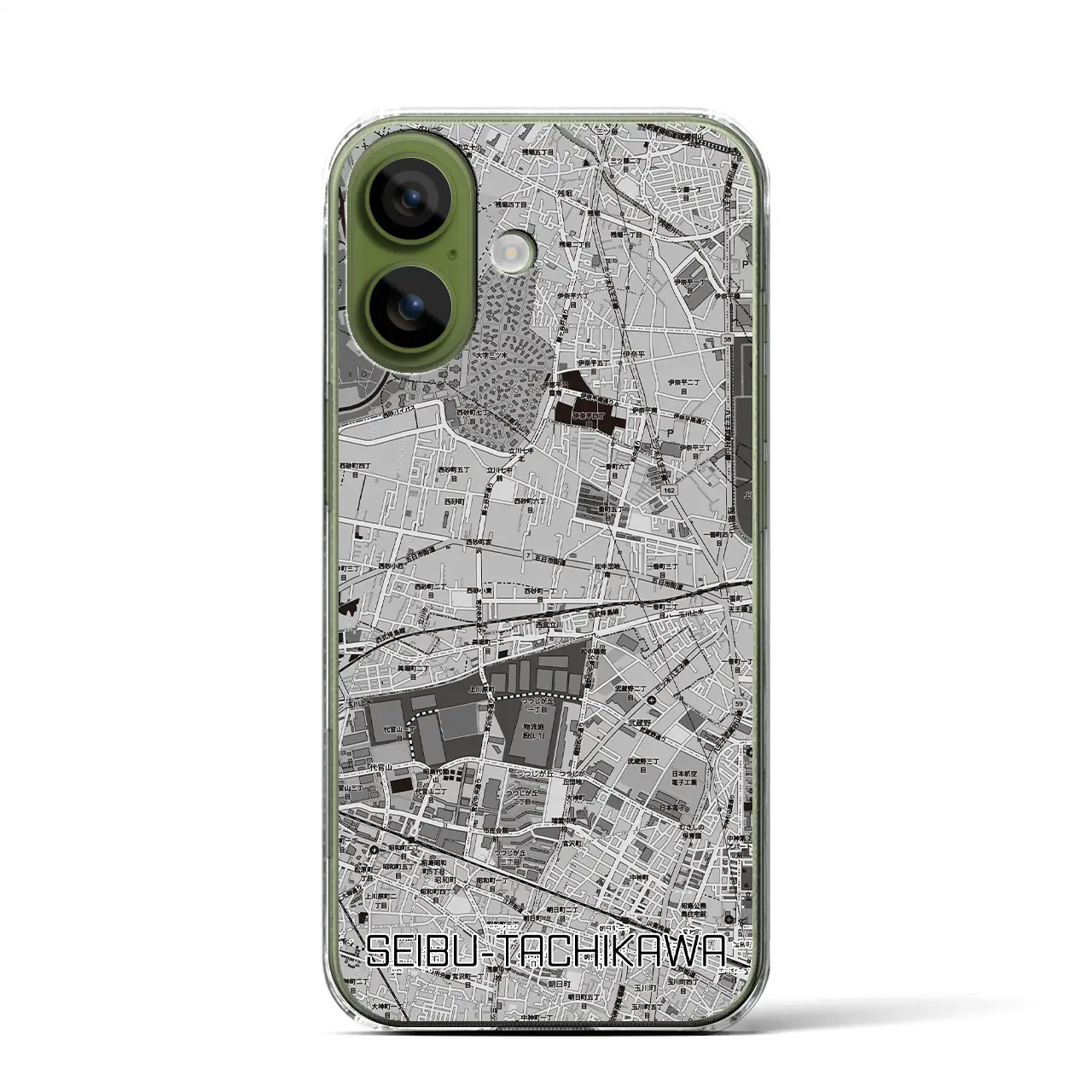 【西武立川（東京都）】地図柄iPhoneケース（クリアタイプ）