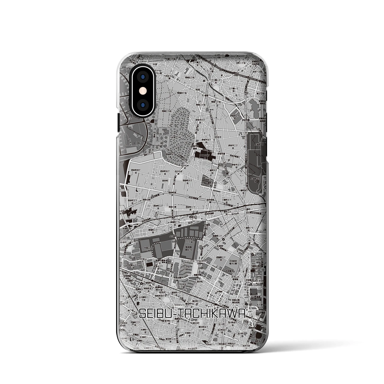 【西武立川（東京都）】地図柄iPhoneケース（クリアタイプ）