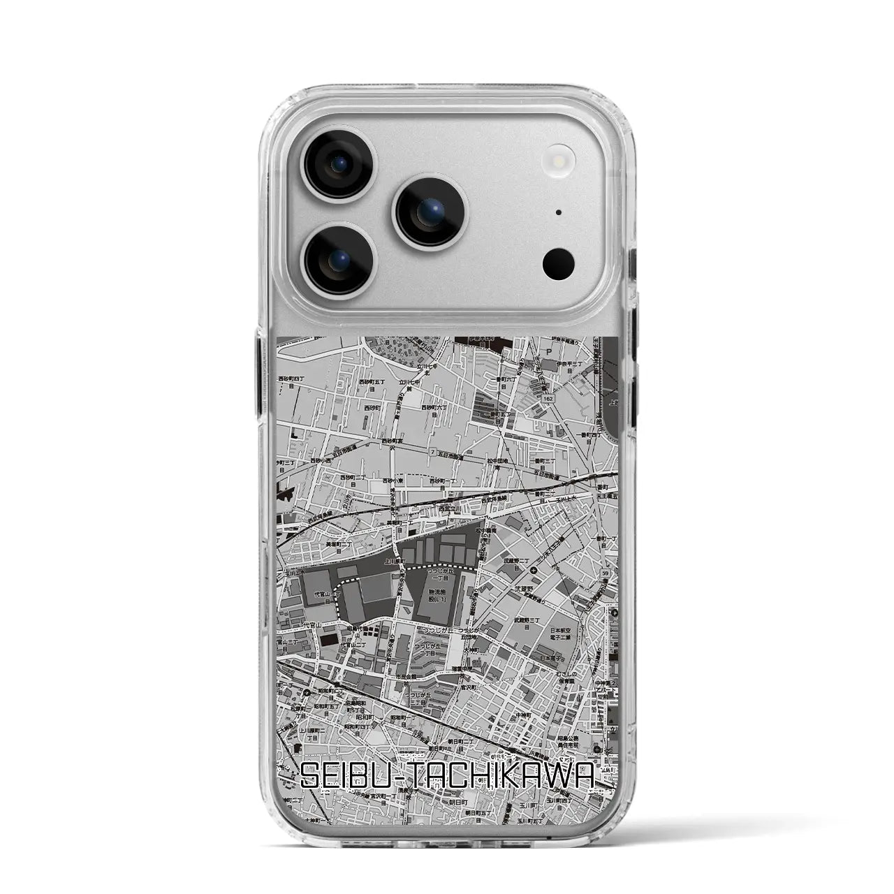 【西武立川（東京都）】地図柄iPhoneケース（MagSafeタイプ）モノトーン・iPhone 17 Pro Max 用