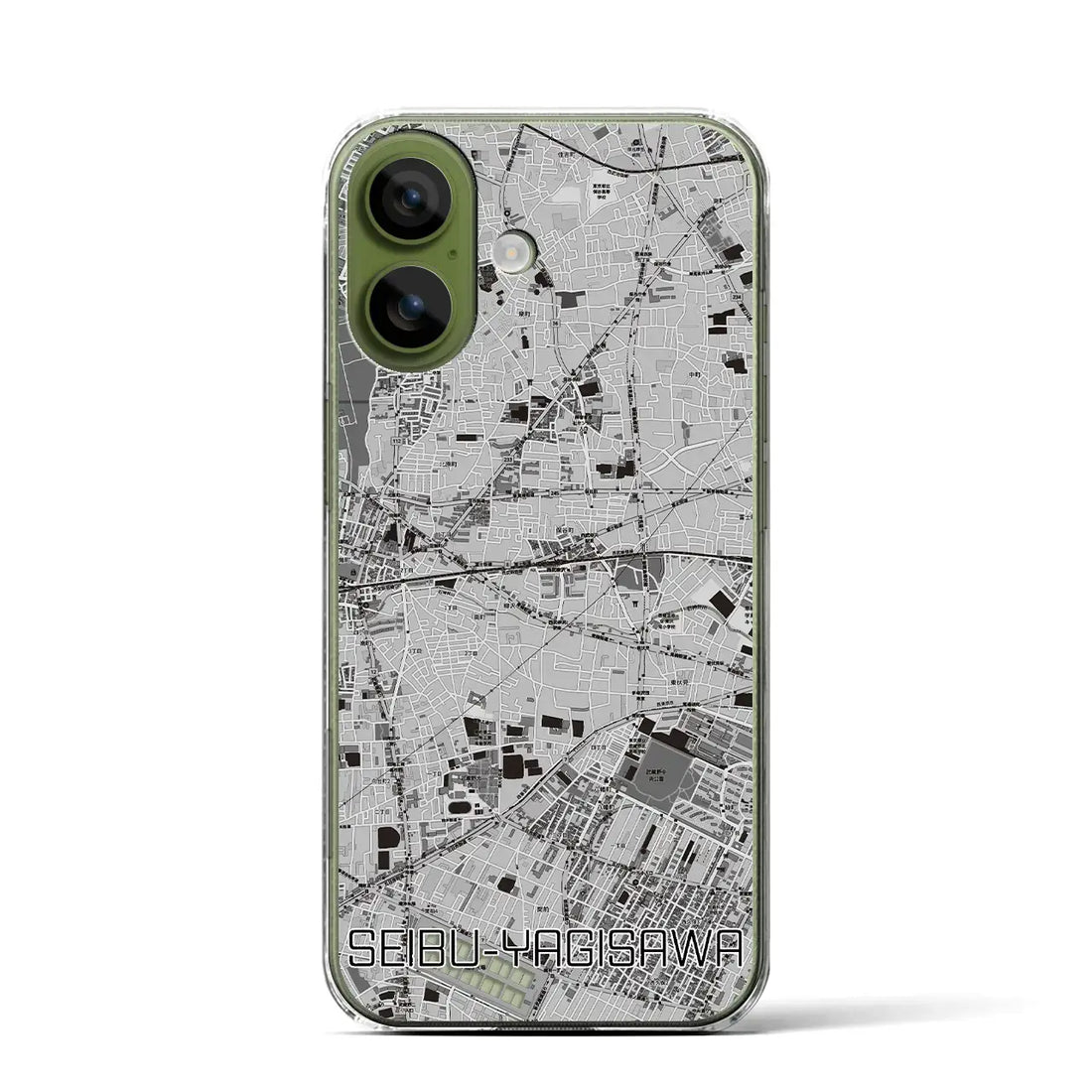 【西武柳沢(東京都)】地図柄iPhoneケース(クリアタイプ)モノトーン・iPhone 17 Pro Max 用