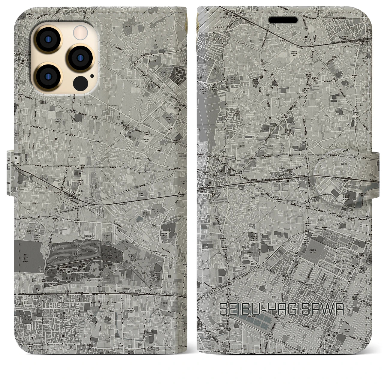 【西武柳沢（東京都）】地図柄iPhoneケース（手帳タイプ）