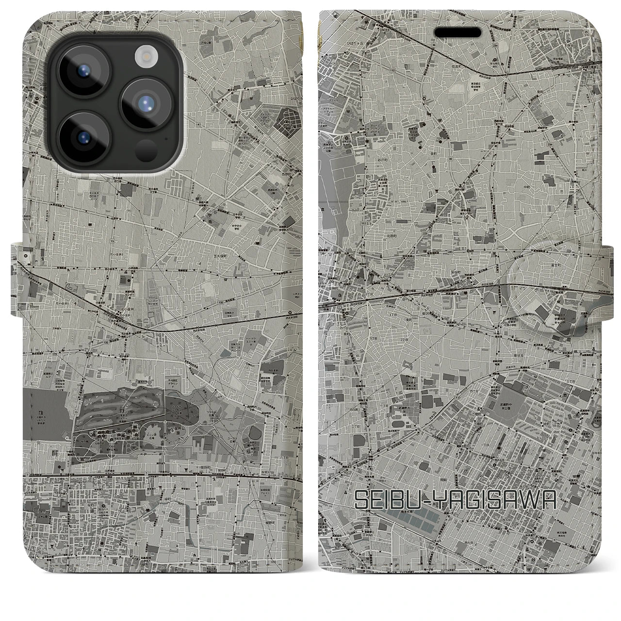 【西武柳沢（東京都）】地図柄iPhoneケース（手帳タイプ）