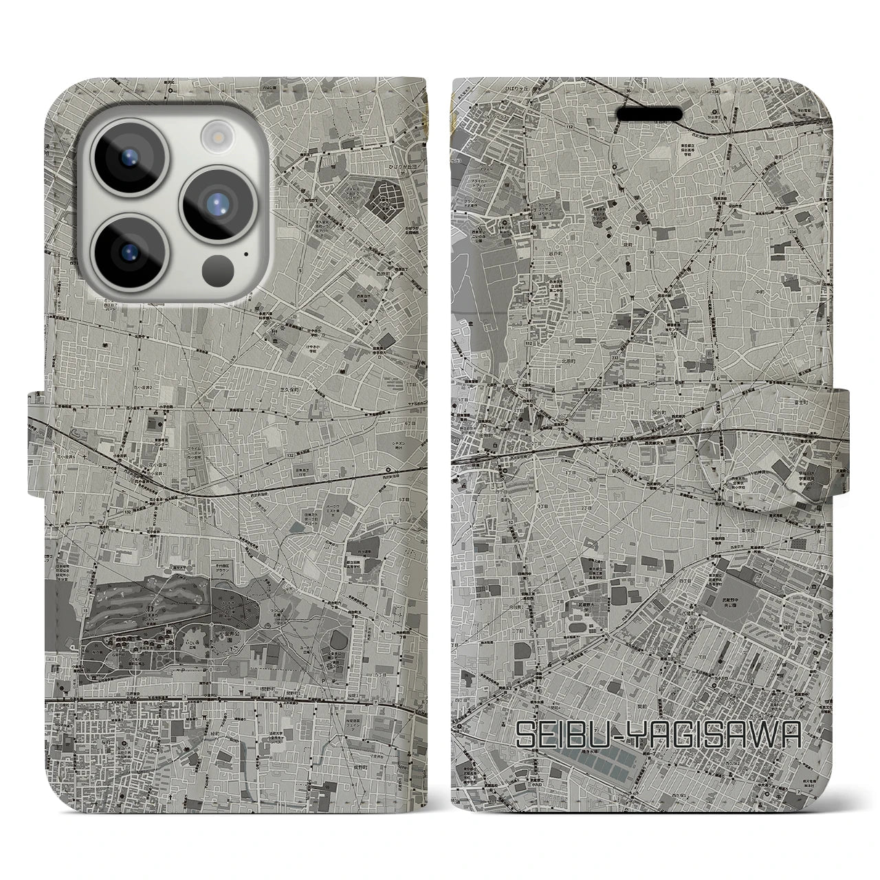 【西武柳沢（東京都）】地図柄iPhoneケース（手帳タイプ）