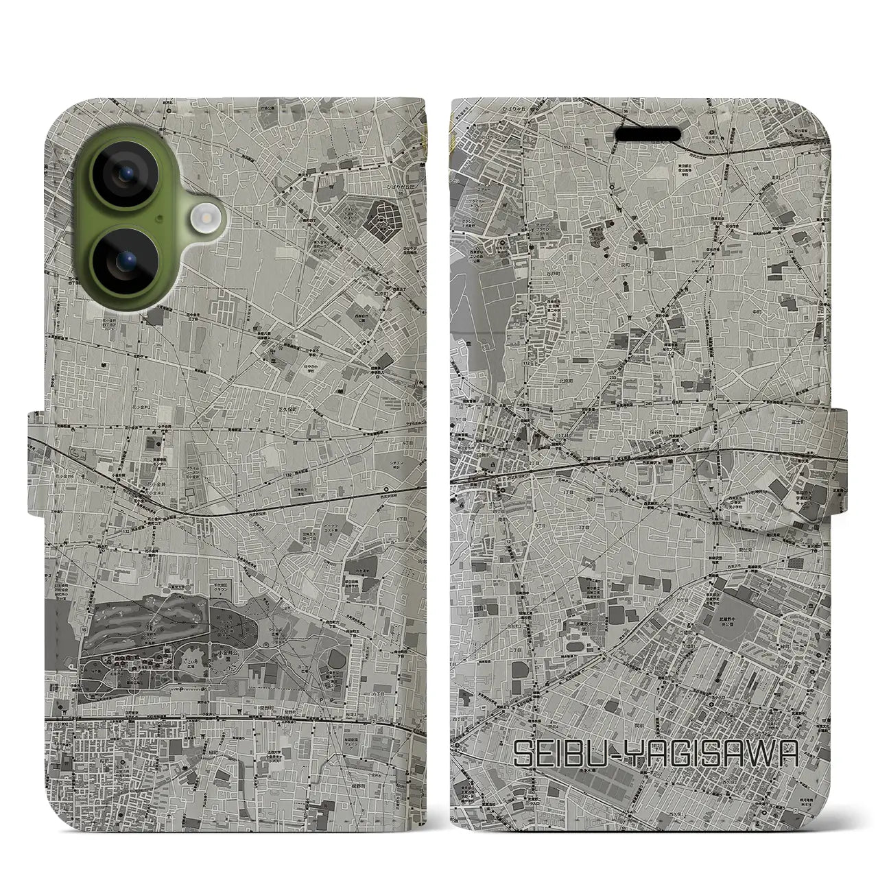 【西武柳沢（東京都）】地図柄iPhoneケース（手帳タイプ）