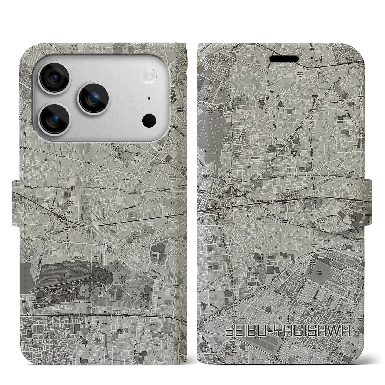 【西武柳沢（東京都）】地図柄iPhoneケース（手帳タイプ）