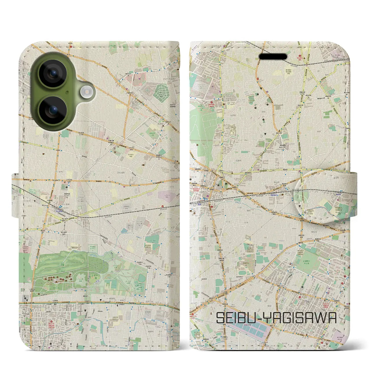 【西武柳沢（東京都）】地図柄iPhoneケース（手帳タイプ）