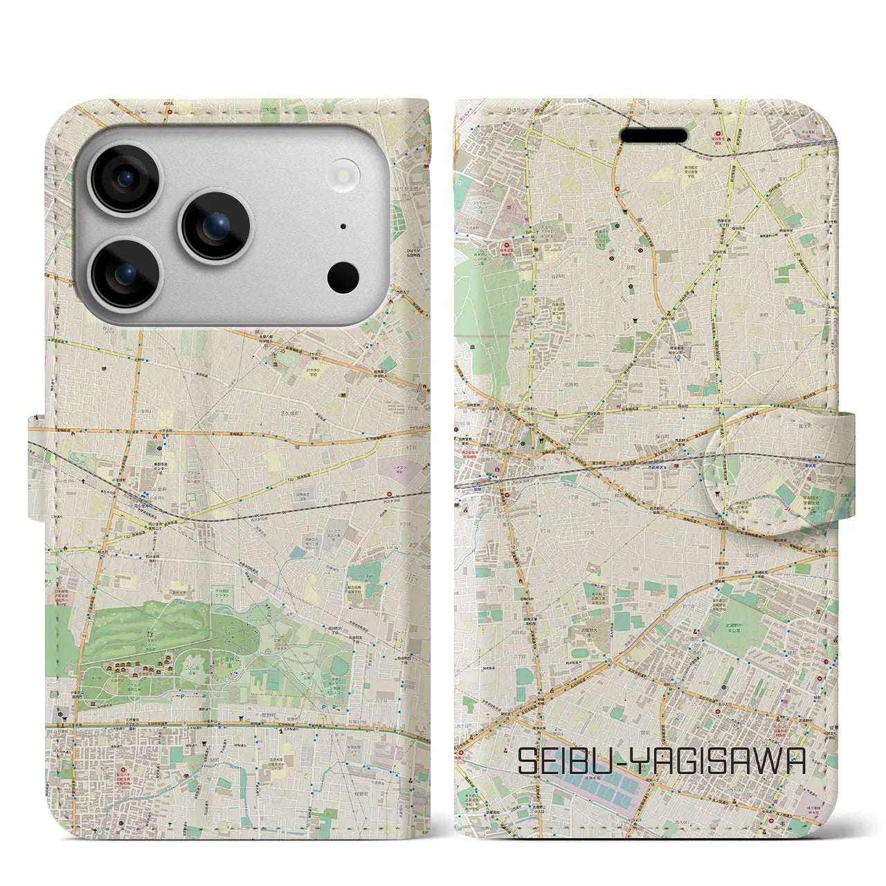 【西武柳沢（東京都）】地図柄iPhoneケース（手帳タイプ）